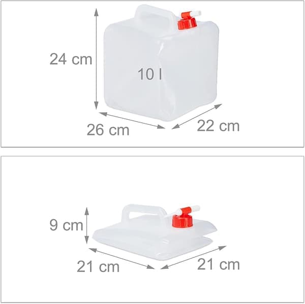 2-PACK 10L Portabel Vattenbehållare med Kran