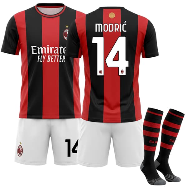 2026-2027 AC Milan Hjemme Børnefodboldtrøje Nr. 14 Modric 24 24