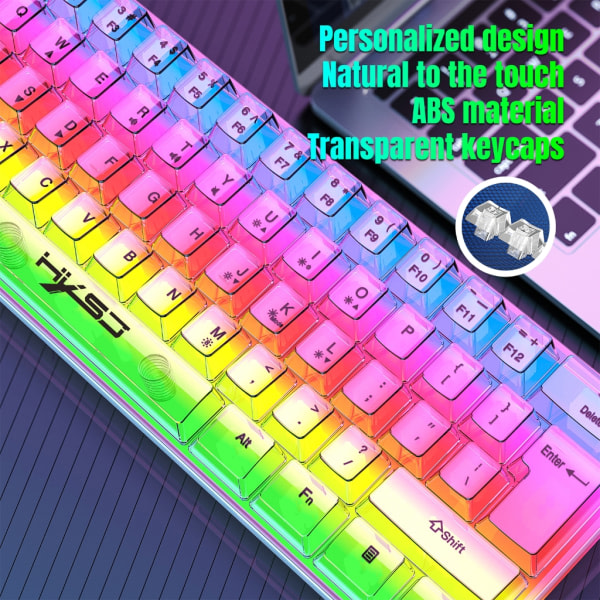 Vanntett Mini Compact Gaming Keyboard 61 Key Gaming Keyboard RGB Bakgrunnsbelysning Ultra Compact Mini Keyboard for PC Gamer