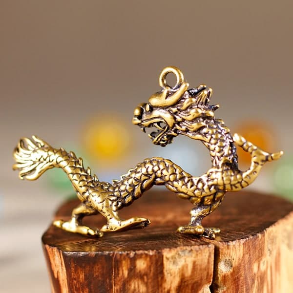 Bestie Drakstaty Brons Figurin Ornament Antik Koppar M 1 ST