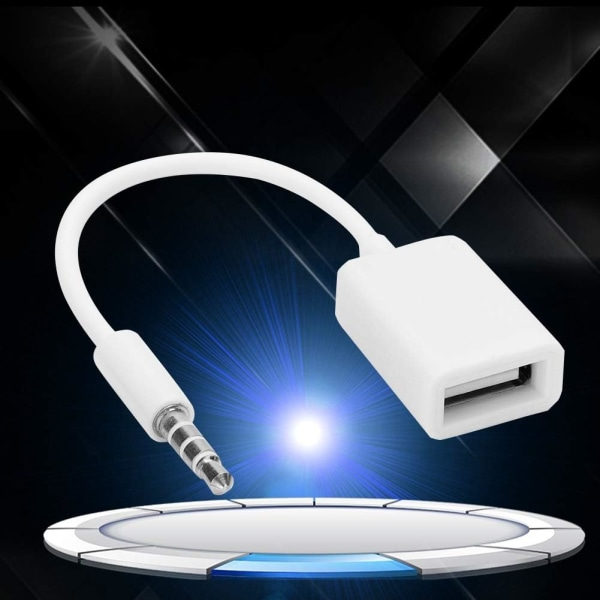 3,5 mm han til USB hun AUX lydkabel konverteringsadapterkabel til CD-afspillere, computere, tv'er, mobiltelefoner, MP3-afspillere osv.