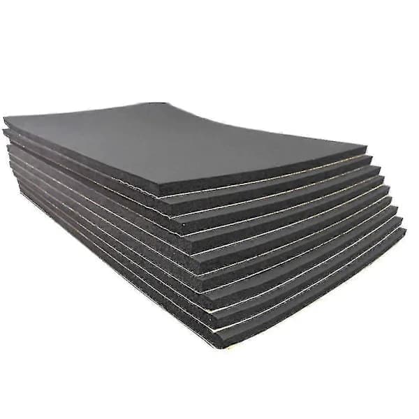 9 stk 6 mm selvklebende lydisolerende skumgummiisolasjon for bil 30x50cm - Glad