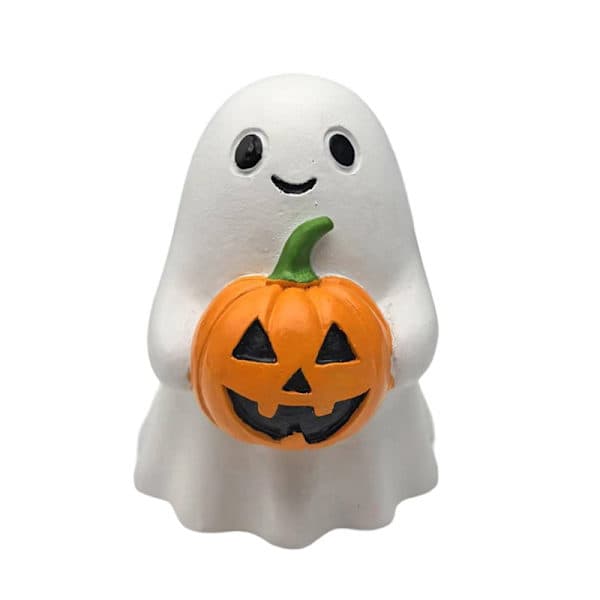 Halloween Spökfigur Läskig Harts Spökstaty Spökprydnad A