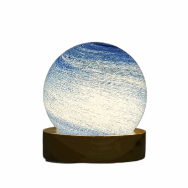 Bästa Rabatt-3d Kristallkula Måne Planet Glob Bordslampa Usb Led Nattlampa Heminredning Gåva Without battery 3
