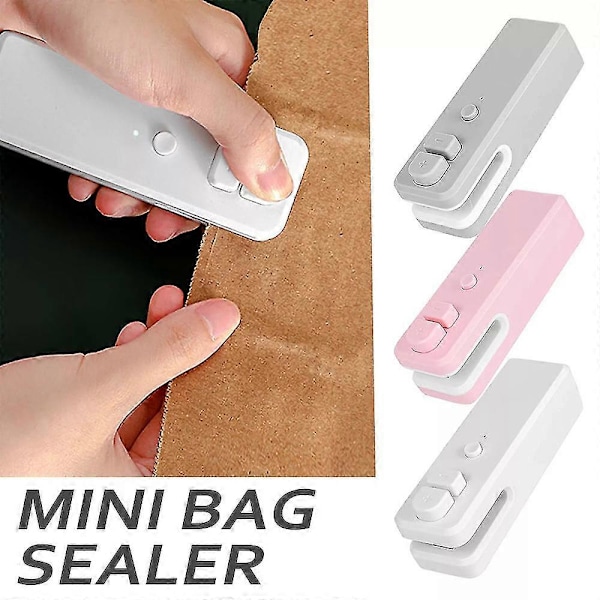 Kannettava 2-in-1 Mini Sähköinen Lämpösaumauslaite Kotitalous Muovipussileikkuri Pink