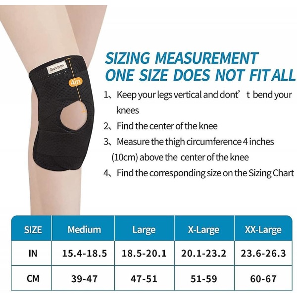 Galvaran Knæstøtte med Sidestabilisatorer til Meniskus Brist Knæsmerter Acl Mcl Gigt Skader Genoptræning Åndbar Justerbar Knæstøtte L L