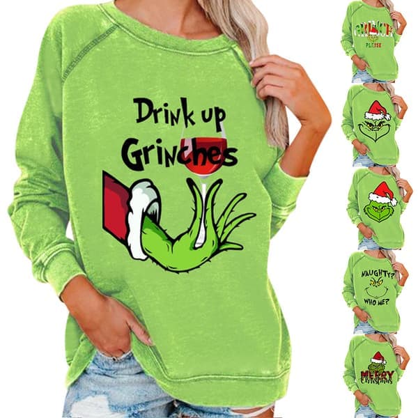Dame julegenser Grinch Vinter Langermet Genser BBL B L