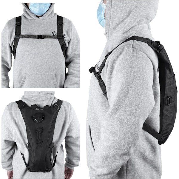 Lättviktsryggsäck för vätska med 3L vattenbehållare, unisex löpningsryggsäck för mountainbike, cykling och vandring Black