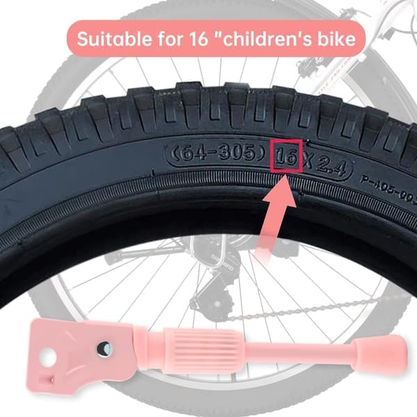 Børnecykelstativ, velegnet til børnecykelstativer, højkvalitets jernbælte baghjulspuder, til at erstatte støttehjul Pink 12inch