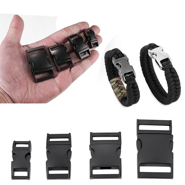 6 stk Paracord armbåndspenner 6 stk metall hurtigspenner beltespenne, 1 tomme sølv