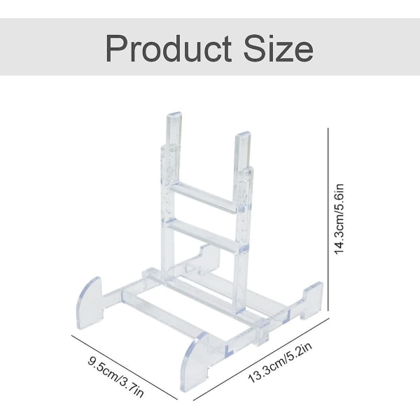 Akrylplate-stativ - Justerbart plastplate-stativ for samlerplater, boller, bøker, plater, foto, 8 stykker