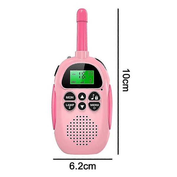 2-pack Walkie Talkies för Barn Uppladdningsbara - Julklapp Födelsedagsleksak med Ficklampa, för Utomhus, Camping, Vandring
