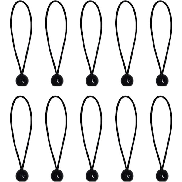10-pack Svart presenning stretchboll flagga stretchboll stretchband stretchrep boll tält 4*150MM