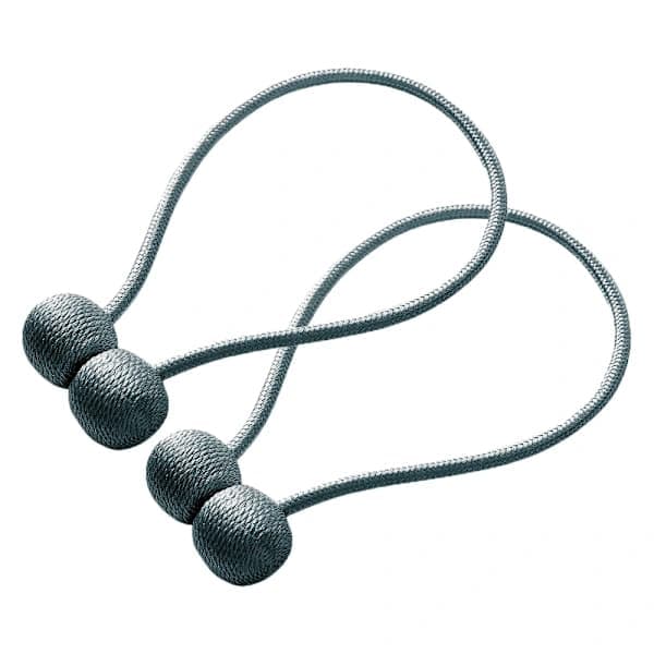 Magneettiset verhonpidikkeet punottua polyesteriköyttä, tummanharmaa, 2 kpl Tummanharmaa 2 kpl Mörkgrå 2-Pack