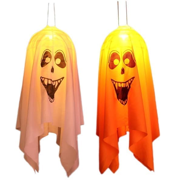 2-pack LED Lysande Spöke Halloween Dekorationer Hängande Prydnader för Trädgård Gårdsfest
