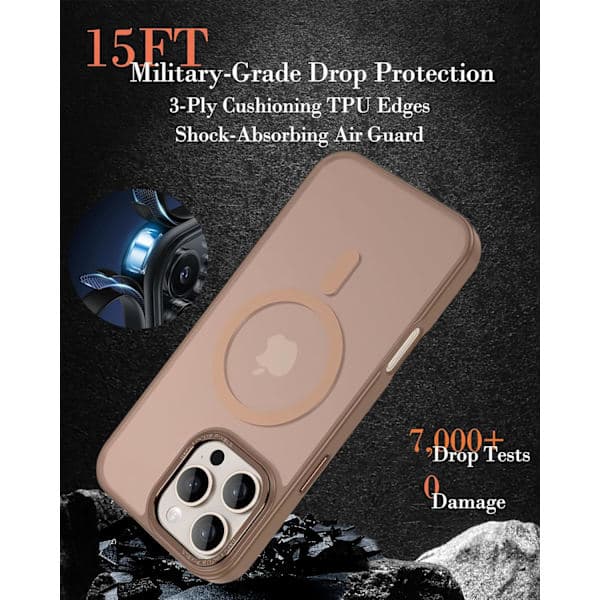 iPhone 16 Pro Max Deksel (6.9\"), Flyaluminium Linsebeskyttelse, Militær Fallbeskyttelse, Slank Matt (Gull) Guld iPhone 16 Pro Max Case (6.9")