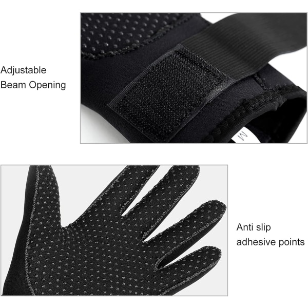 3mm märkäpuvun hanskat neopreeni lämmin ja liukumaton sopii miehille ja naisille snorklaukseen, uintiin, sukellukseen, vesiurheiluun M