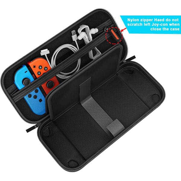 Switch-kompatibel med Nintendo Switch/Switch OLED - Bæreveske med 20 spillkassetter, etui til Nintendo Switch (svart)