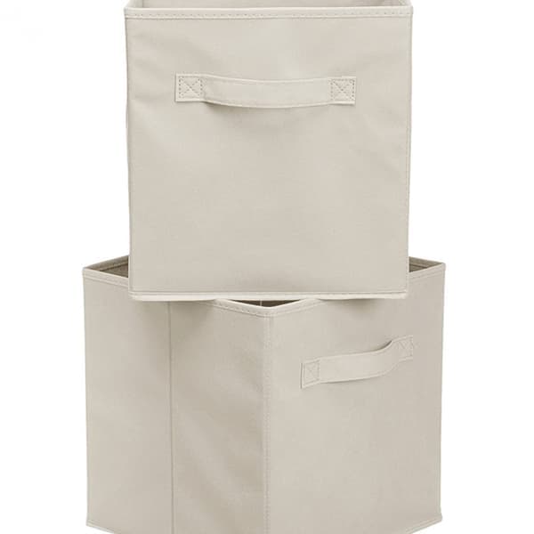 Beige Foldbar Opbevaringsboks Husholdningsopbevaringskurv