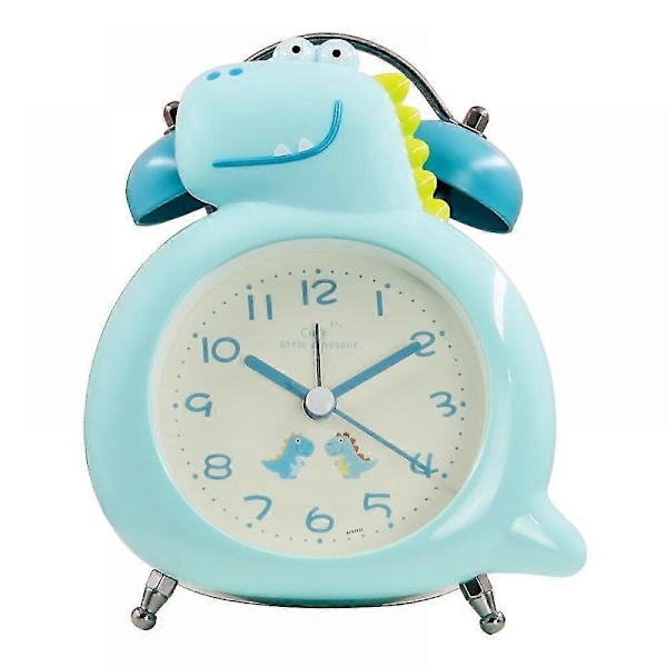 Väckarklocka för sovrum, Analog Dinosaurie Väckarklocka, Skrivbordsklocka för studenthem Blue