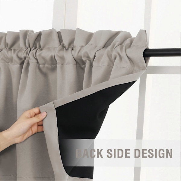 2 stk. Gardinkappe Lysblokkerende Moderne Elegant Ensfarget Svart Belegg Stue Soverom Vindusdeksel Hjemmerekvisitter KAESI Black