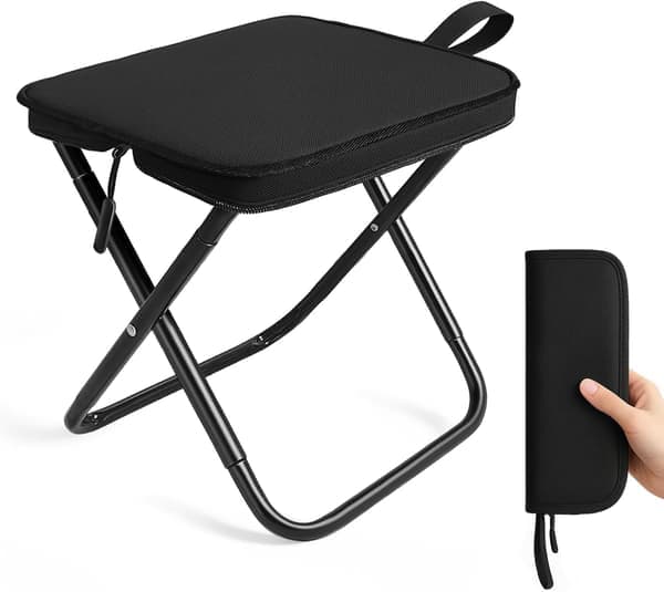 Foldestol, let foldbar campingstol af stål - 120 kg bæreevne, fiskeri, have, camping, strand & rejse