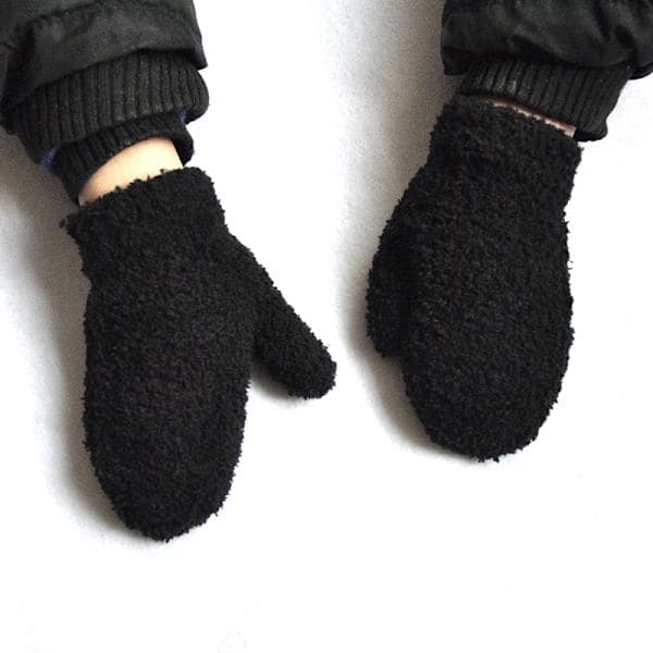 Baby Vantar Vinter Plus Sammet Vantar Barn Coral Fleece Mörkgrå Dark gray