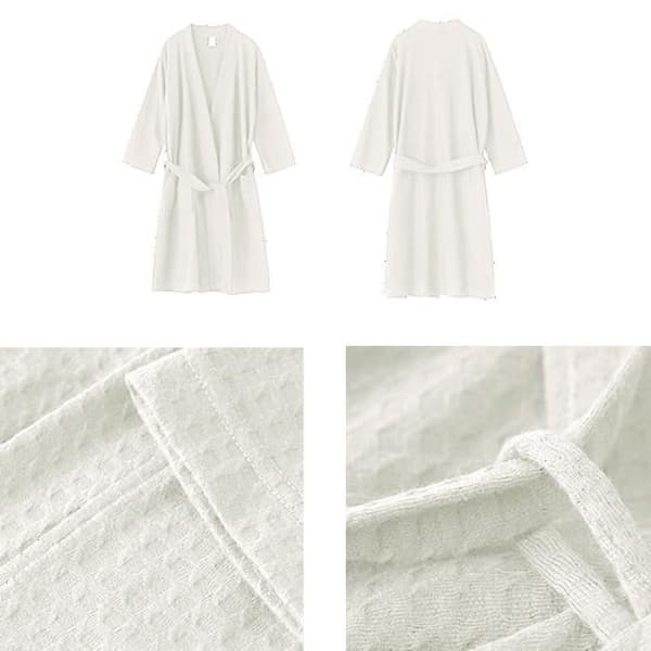 Unisex badrock - LEOCLOTHO - Vit - S - Polyester - 4 säsonger