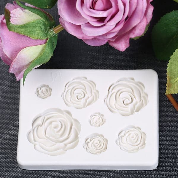 3D Rose Blomst Silikone Fondant Form Kage Dekor Sug En onesize