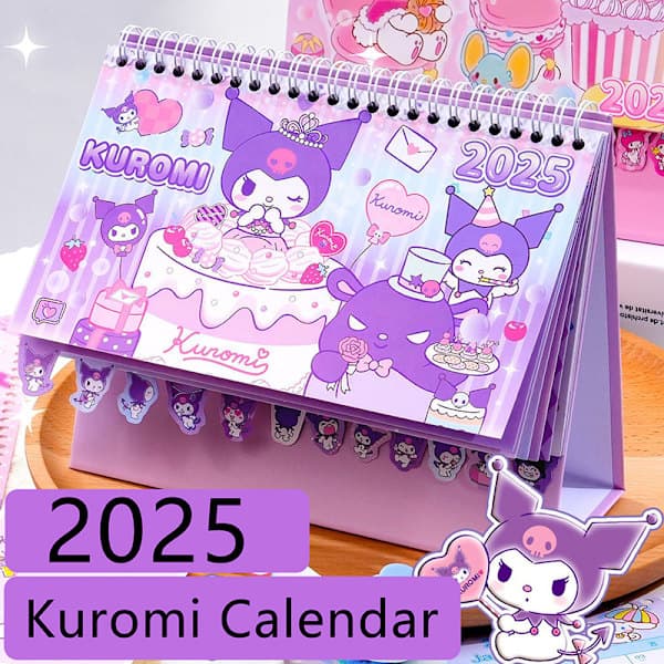 e Anime Kuromi Cinnamoroll Melody Kalender Kawaii Skrivebordsdekorasjon A4 A4