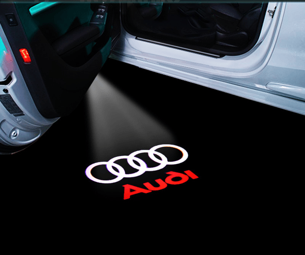 Passer til Audi Aodi A4LA5A6L velkomstlys, A7A8LQ3Q5Q7 ambient lys, dør laserprojeksjonslys (2-pakning).