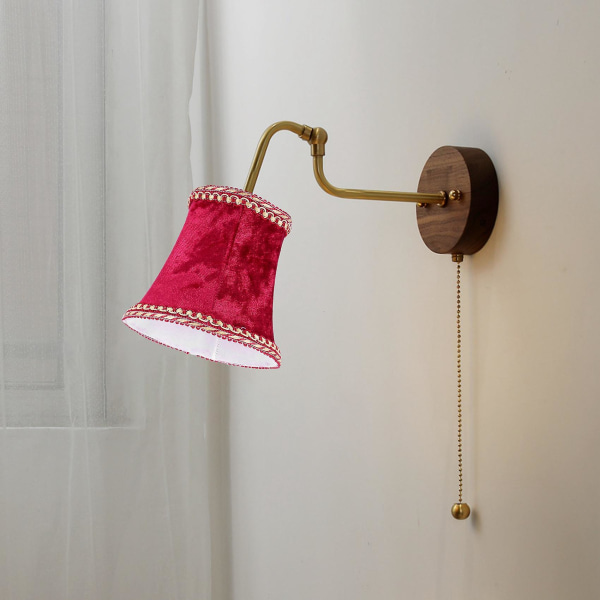 Stofclips på lampeskærm, E14 håndlavet lampeskærm til moderne europæisk stil væglampe, kryst
