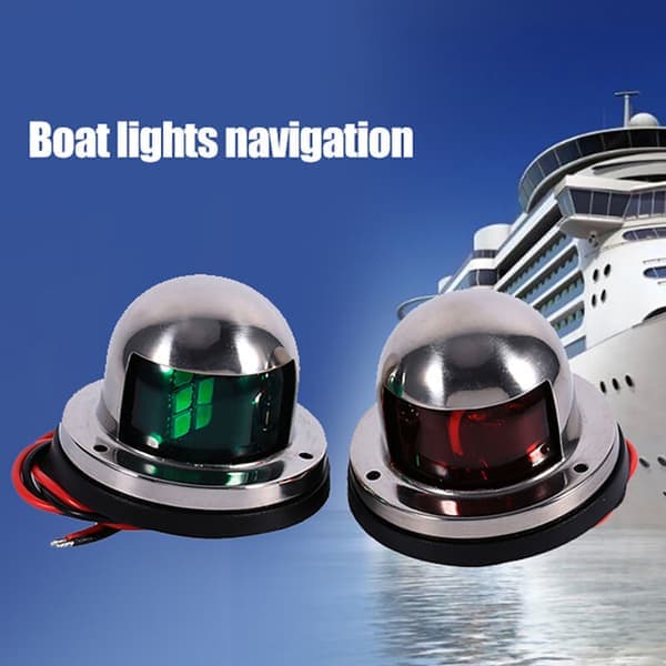 Rustfrit stål 12V LED Marine Båd Yacht Rød Grøn Bov Navigationslys