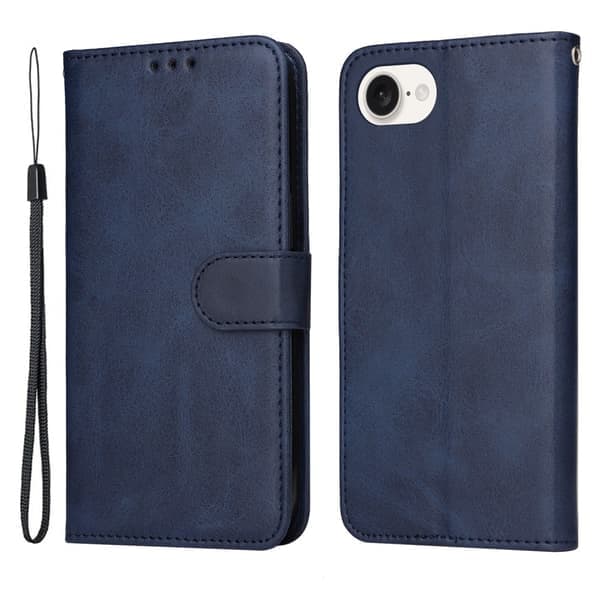 Kompatibelt iPhone 16e PU-läder plånboksfodral - Flera färger blå Blå blue Blå
