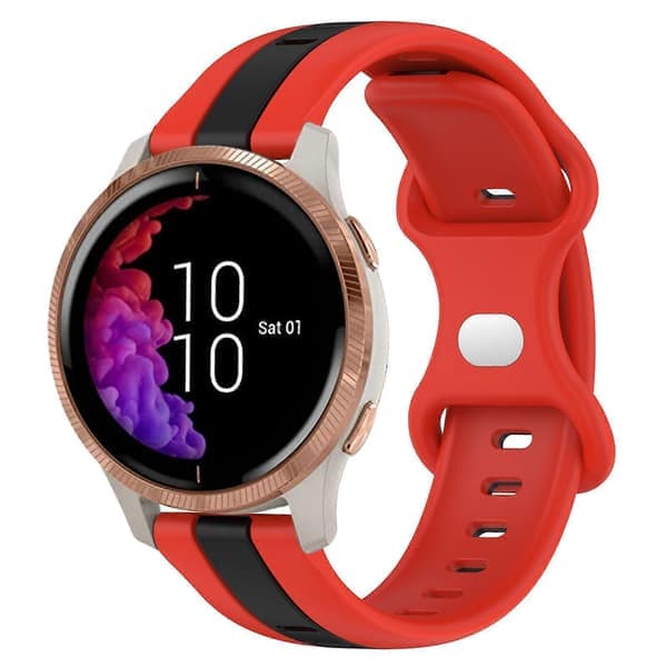 Silikonerem til Garmin Venu lingling} Rød Sort Red Black