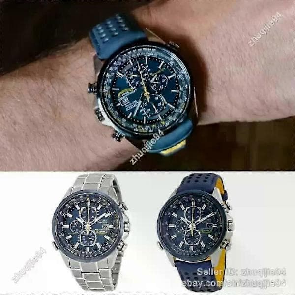 Ny Lyxig Citizen Blue Angel Klocka - Herr Världskronograf