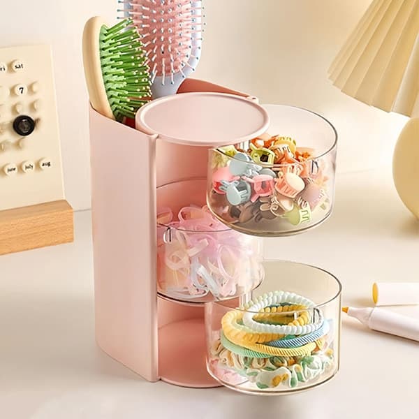 Håraccessoarer Organizer Med Hårborsthållare Rosa C Pink C