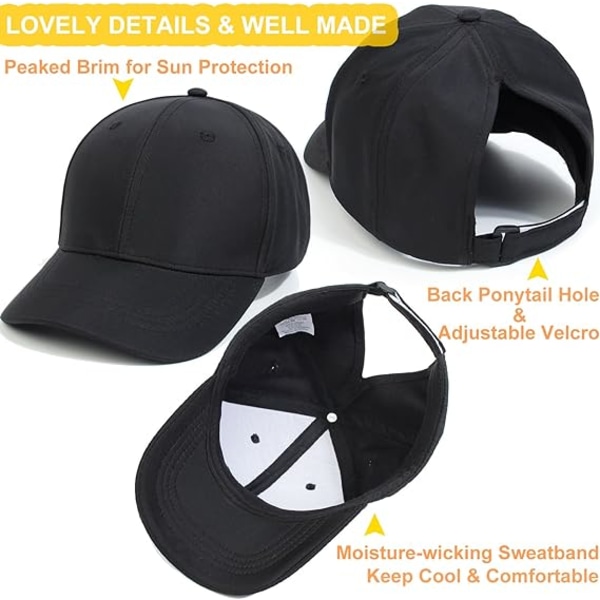 Lasten poninhäntälippis 3-8 vuotta Tytöt Pojat Golf Visor Trucker Hat Anti UV Tennislippis Lapsen Kesä Aurinkosuojalippis Black