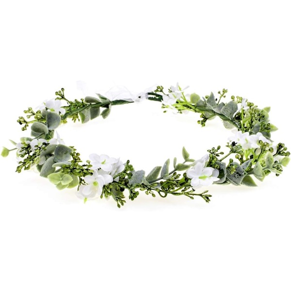 Grøn bladkrone boheme hovedbeklædning blomsterhovedbånd fotorekvisit - (Style A)