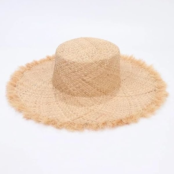 solhattar, halmhatt, DIY Naturlig Raffia Hat Body Millinery Sommar Halmhatt Bred Brätte Panamahatt Kentucky