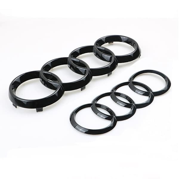 Audi blank svart logo ring foran og bak 273MM 192MM A1 A3 A4 A5