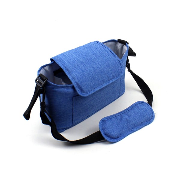 Hængepose til barnevogn Stor opbevaringstaske til baby Sort Blå Blue