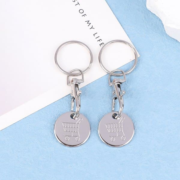 2 stk. Handlevogn Nøkkelring Token Chip Praktisk Met onesize