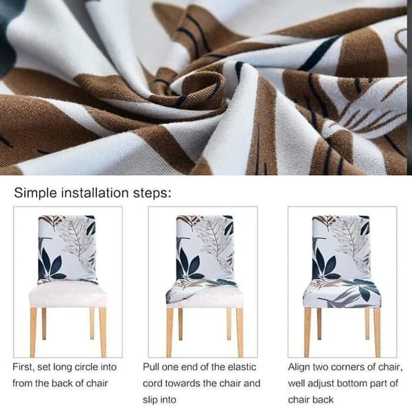 Stolsöverdrag - Universellt - Set om 4 - Elastiskt - Polyester - Modernt