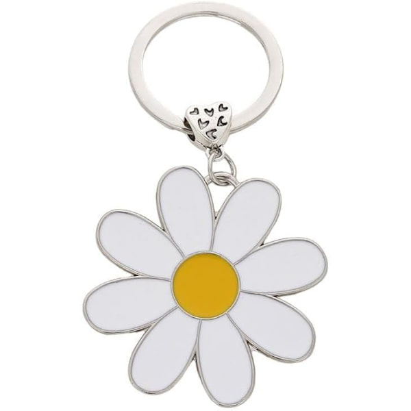Söt nyckelring med prästkrage - blommig berlock till handväska, nycklar, metallnyckelring, present till kvinnor, blomsterälskare - accessoarer
