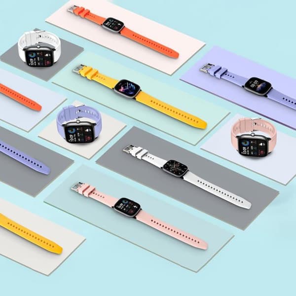 Sæt med 5 silikone 20mm armbånd kompatible med Amazfit GTS 4/3/2, GTS 4 Mini, Bip 3/U/S, assorterede farver
