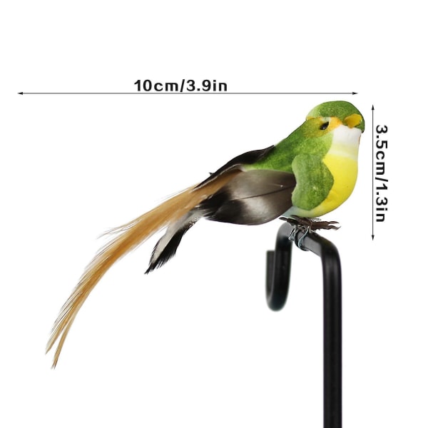 12 st konstgjorda fåglar mini trädgårdshantverk vackra hållbara rekvisita färgglada fjädrar naturtrogna dekor hemfest falska