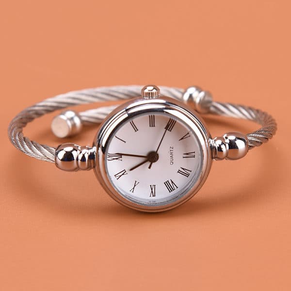 1 stk. sølv armbåndsure dame mode armbånd quartz ur s D one size D