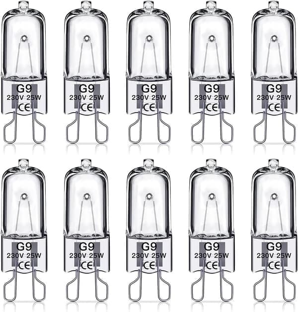 G9 halogenpærer 25W, 230V, 10-pak 25W 25W