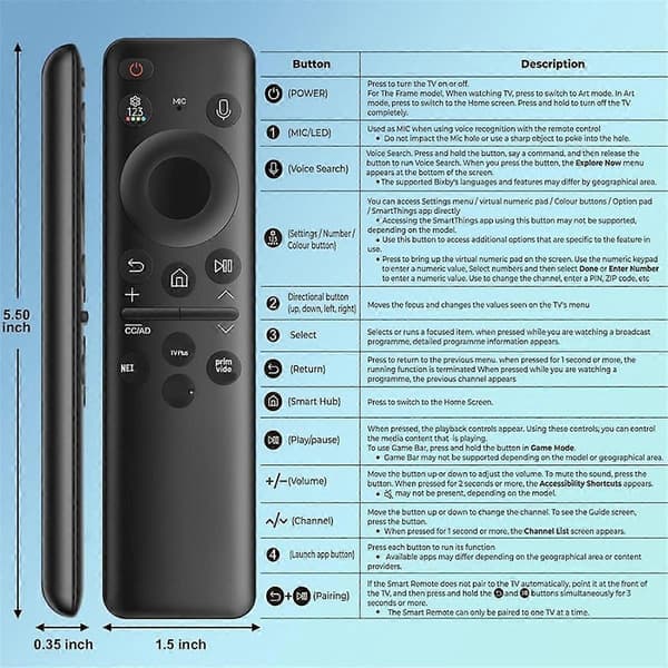 BN59-01455A TM2360E fjernkontroll for Smart TV
